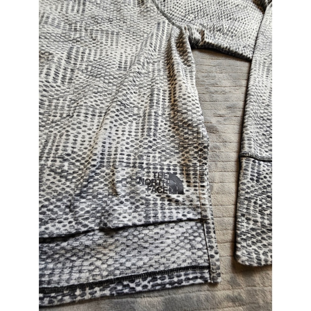 The North Face Womens Grey Geometric Dot Active Hoodie Thumbholes XL